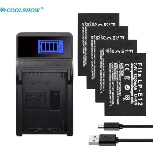 LP E12 LPE12 Camera Battery for Canon Rebel SL1 100D Kiss X7 EOS-M EOS M M2 EOS M10 M50 M100 1200mAh Batteries