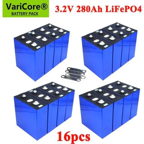 16x 3.2V 280Ah LiFePO4 batteries DIY 12V 24V 280AH Rechargeable battery for Electric car RV Solar Energy storage system TAX FREE