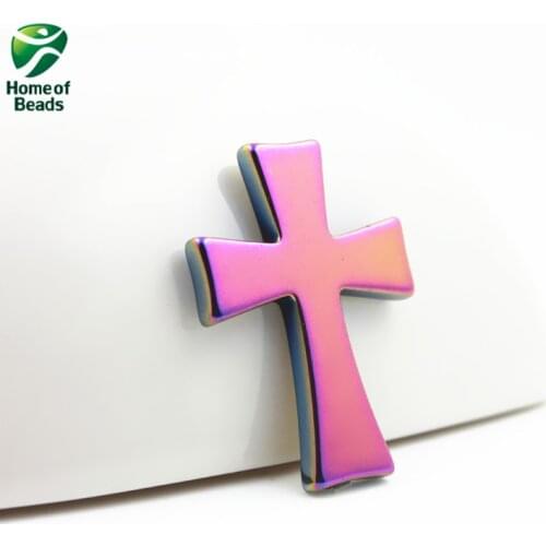 Hot sale hematite rainbow Cross pendant accessories diy accessories HP1139
