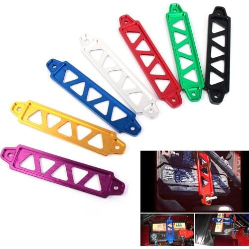 218mm/190mm Aluminum Red Billet Aluminum Car Battery Tie Down Mount Bracket Holder Bar with Logo for Honda Civic