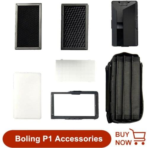 Boling P1 Flash Light Accessories Kit Softbox Barn Door Honeycomb Diffuser Magnetic Base For Boling P1 LED Light
