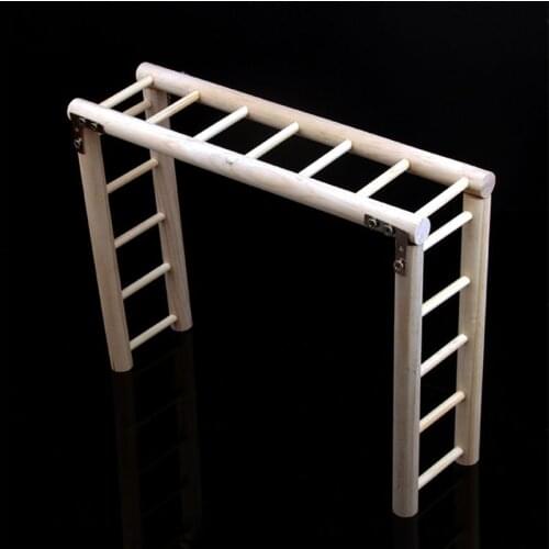 Bird Wooden Hanging Swing Set Parrot Climbing Ladder Cage Playground Chew Toys 517E