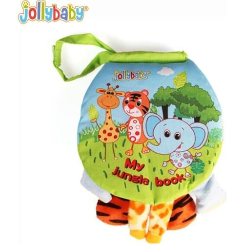 Jollybaby Baby Soft Cloth Book My Jungle Book Fabric Activity Animal Match Games Books Educational Infant Toys for Children Gift