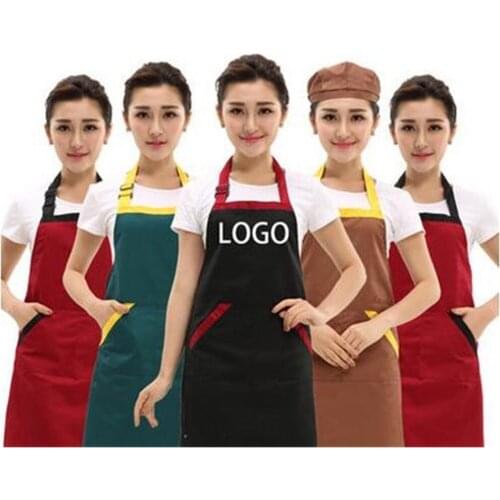 Apron custom printing kitchen anti-oil adult cute Korean fashion restaurant advertising work clothes customized printed LOGO