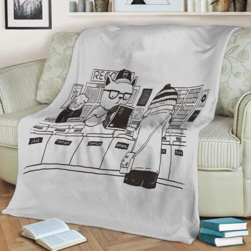 At the Record Store Flannel Throw Blanket 3D Printed Keep Warm Sofa Child Blanket Home Decor Textiles Dream Family Gift