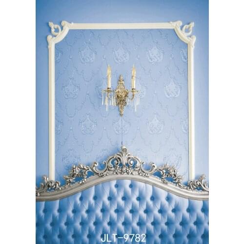 Photography Backdrops Blue European Vintage Headboard Damask Backgrounds for Photo Studio Computer Printed Backdrop Vinyl Cloth