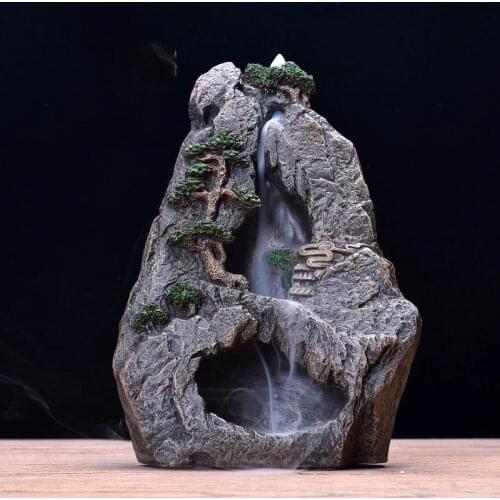 Backflow Incense Burner High Mountain Waterfall Home Office Incense Holder Smoke Teahouse Dropshipping