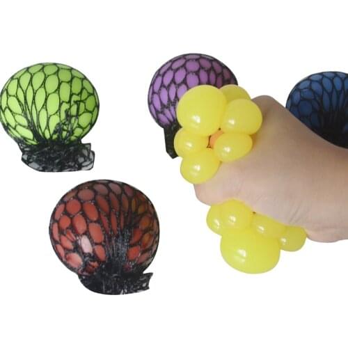 6cm Soft Grape Ball Stretchy Mesh Balls Kids Decompression Toys Children Men Women Hand Fidget Toy Relieve Stress Birthday Gift