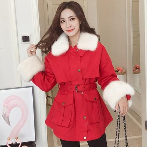 Winter Women Fleece Faux Fur Slim Denim Jacket Red Yellow Brown Female Denim Coat Ladies Jean Jacket Outwear Windbreaker