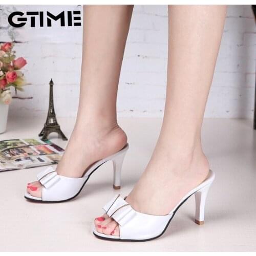 Summer Women Thin High Heels Sandals Elegant Concise Platform Pump Slipper for Party Woman Peep Toe Fashion Shoes Heels#SJPAE378