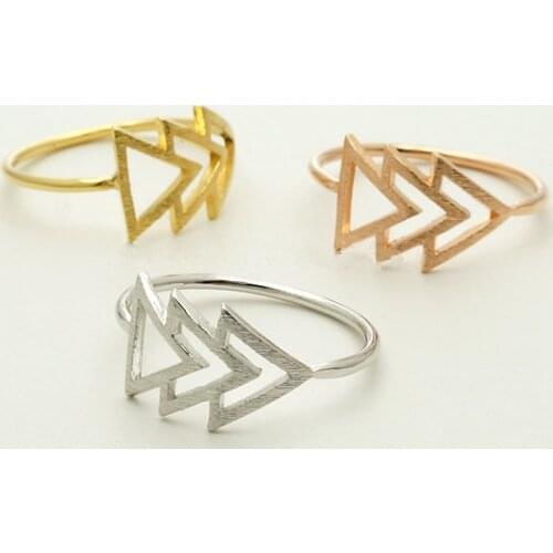 Fashion classic Triforce Ring Midi Ring The geometry Plane triangle pattern wholesale 30pcs lot