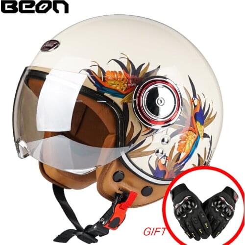 NEW Motorcycle Helmet 3/4 Open Face Vintage Casco Moto Men Retro Moto Helmet Summer Scooter Motorbike Riding Helmet Casque Moto