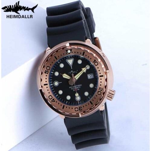 Heimdall Vintage Mens Tuna Steel Diving 200M Sapphire Crystal NH35 Automatic Mechanical 316L Diving Mechanical Mens Watch 2021