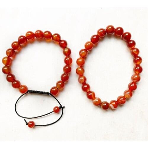 Natural Carnelian Bracelet Stone Beads Bracelet Men Friendship Crystal Strand Bracelets Bestie Gifts Best Friends Forever