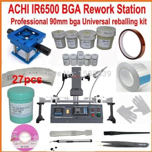 New ACHI IR6500 bga rework station motherboard repair machine + Professional 90mm bga reballing kit full set 21 gifts