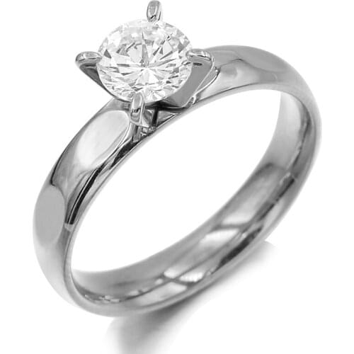 Engagement Women Fashion Punk Finger Ring With Rhinestone 316l Stainless Steel Wholesale Girls Jewelry P195