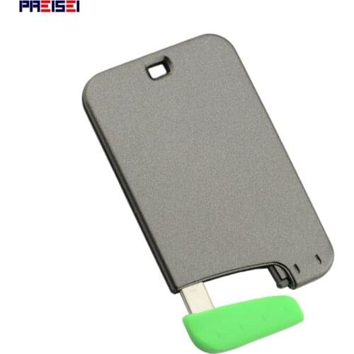 PREISEI 2 Button Replacement Remote Car Smart Key Card Case Shell Fobs For Renault Laguna With Key Blade