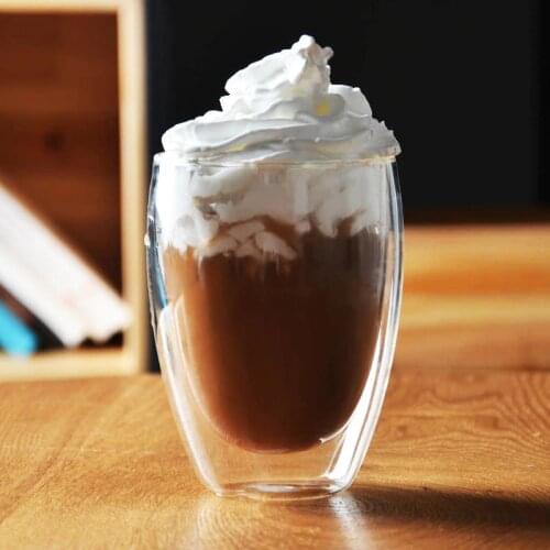 Superior Double Layer Vacuum Anti-scald Coffee Mug Fruit Tea Beer Glass Breakfast Oatmeal Milk Tumbler Cafe Late Cappuccino Cup