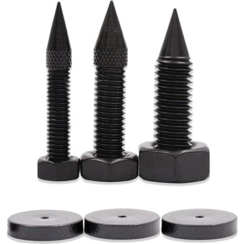 4PCS M6x42 M8x42 M10x40 Speaker Spike Amplifier Shockproof Isolation Stand Feet Cone Base Pads