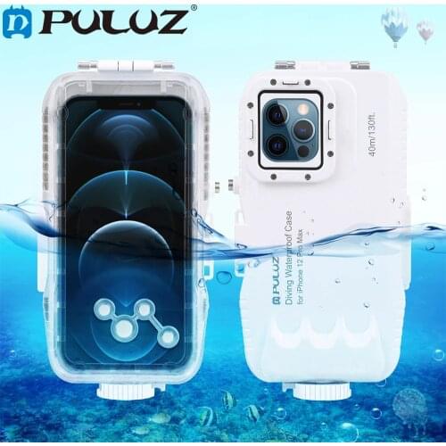 PULUZ 40m/130ft Waterproof Diving Housing Photo Video Taking Underwater Cover Case for iPhone 12 Pro Max / 12 / 12 Pro / 12 mini