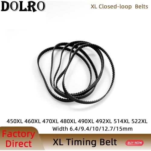 XL Timing Belt 450/460/470/480/490/492/514/522XL Width6.4/9.4/10/15mm Closed Loop Toothed Transmisson Rubber Timing Pulley Belt