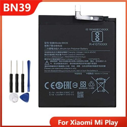 Xiao Mi Original Phone Battery BN39 For Xiaomi Mi Play Replacement Rechargable Batteries 3000mAh With Free Tools