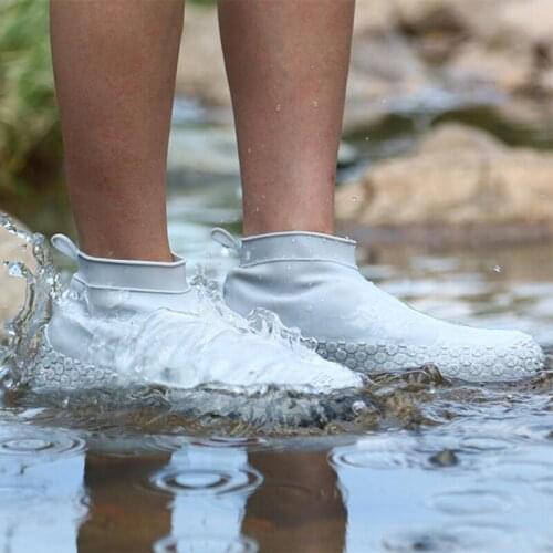 Outdoor Silicone Shoe Cover Thickened Rain Shoes Boot Covers Reusable Waterproof Non-slip Wear Foot Cover For Rainy day Protect