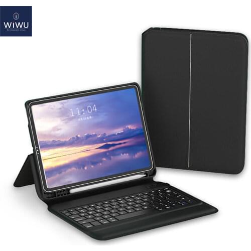 WIWU Smart Keyboard for iPad Pro 11 2021 Bluetooth Keyboard Folio Soft Touching Leather Case for iPad Pro 9.7 10.2 10.5 2020