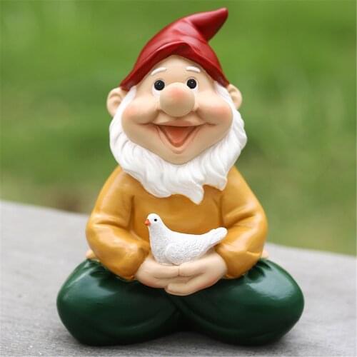 Funny Garden Gnome Resin Ornaments Cartoon Pastoral Crafts Micro Landscape Moss Bonsai Decoration Home Decoration Ornaments