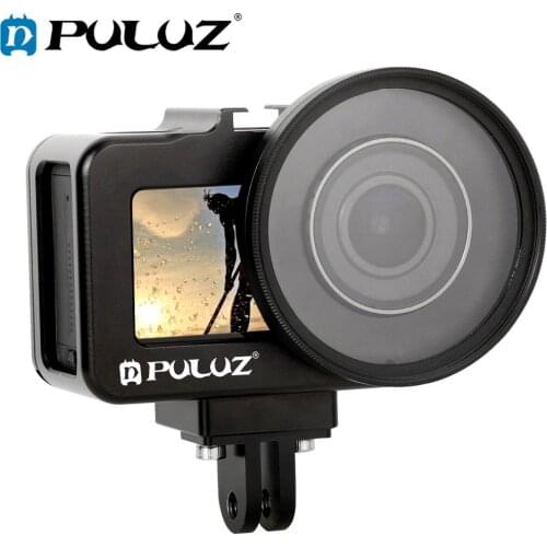 PULUZ Housing Shell CNC Aluminum Alloy Protective Cage Case with 52mm UV Lens for DJI Osmo Action Camera Accessories