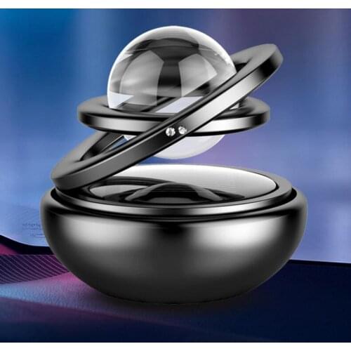 Star Solar Suspended Rotating Double Ring Car Fragrance Crystal Sphere Clean The Air Exquisite And Elegant Fragrance Sphere