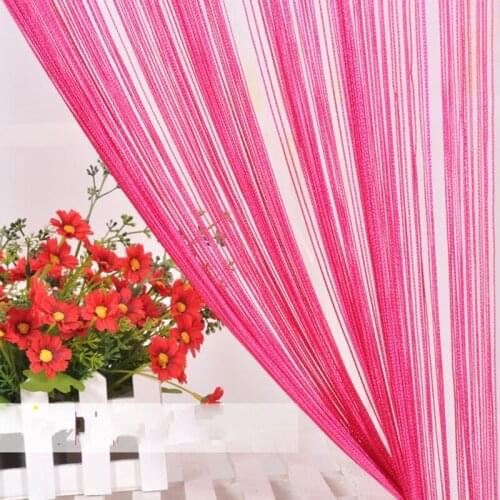 1MX2M Solid Color Decorative Line Curtains Drape String Curtains Window Blind Room Divider Line Curtain Hanging Curtain Finished