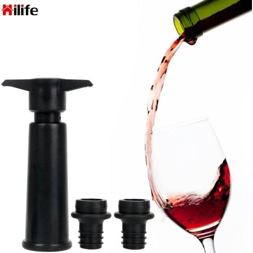 1 Pump 2 Caps Wine Saver Vacuum Bottle Stopper Set Sealing Preserver Wine Drinks Bottle Hat Caps Silicone Wine Stopper