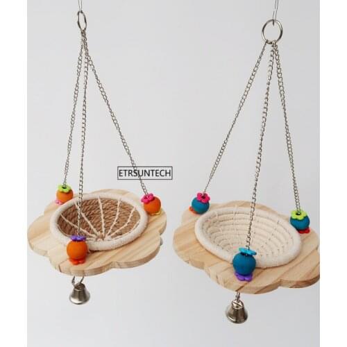 50pcs Bird Wood Swing Toys Parakeet Perches Hanging Cage Toy for Conures Parrots Cockatiels Stand Holder Toy