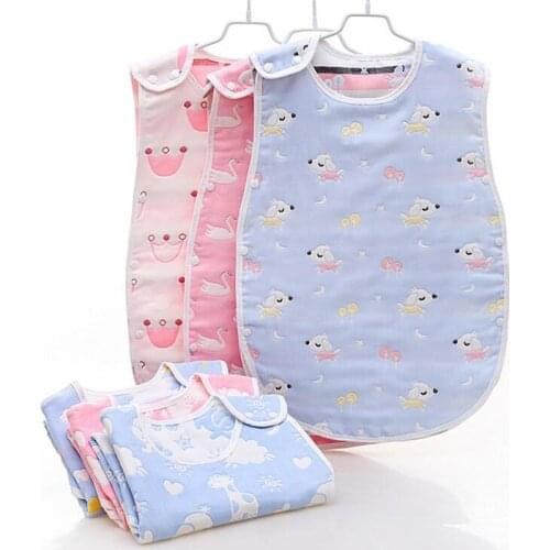 100% Muslin Cotton Baby Slumber Sleeping Bag For Bedding Breathable Baby Preventing Kicking Sleep sacks Tummy Warm Sleep Sacks