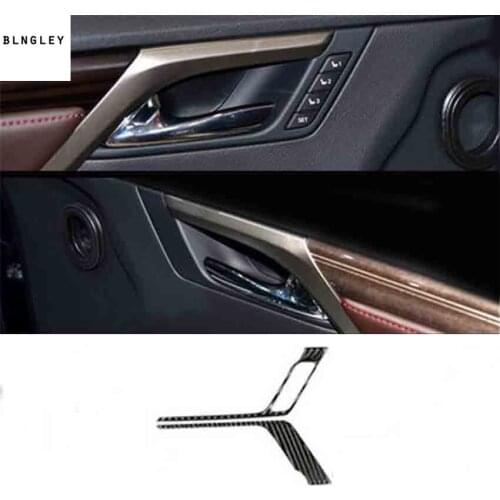 2pcs/lot Epoxy glue carbon fiber grain front Interior door shake handshandle cover for 2016 2017 2018 Lexus RX300 270 200T 450H