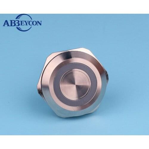 30mm RGB O-Ring LED Iluminated Light Momentary IP68 Waterproof Natural Anodized Aluminium Chamfer Head Touch Wired Piezo Switch