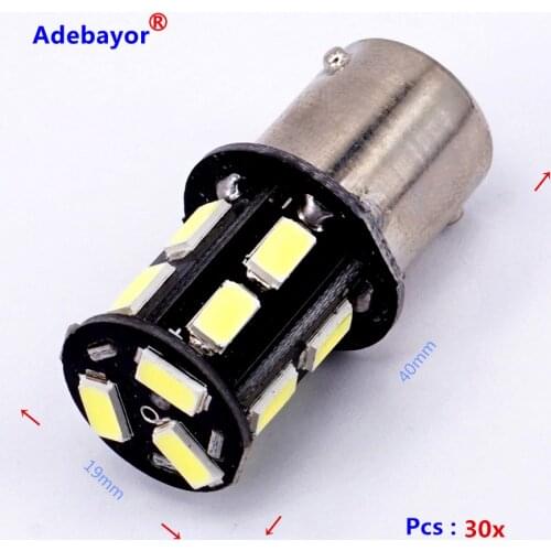 30X DC 12V led auto Car styling lighting s25 13SMD 1156 p21w ba15s lamps 13 leds bulbs SMD 5630 5730 turn signal light