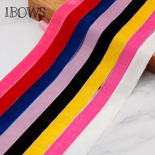 5Yards/lot 25mm Soft Comfortable Multi-colored Velvet Ribbon Clothes Material Accessories Sewing Fabric DIY Headband Handcrafts