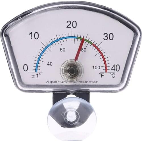 Aquarium Thermometer Pointer Fish Tank Temperature Dial Submersible Suction Cup