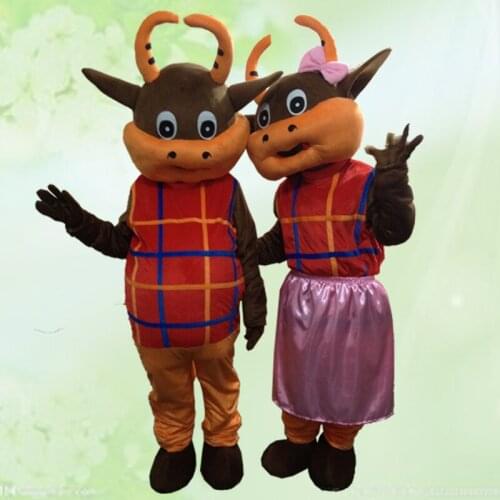 White Black Milk Cow Mascot Costume Bull Calf Ox Mascot Milk Fancy Dress Costumes Adult Suit Size for Halloween Party Event