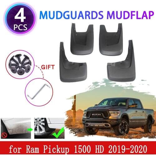 4PCS for Ram pickup 1500 HD 2019 2020 Mudguards Mudflaps Fender Mud Flap Splash Mud Retention Guards Protect PV Car Accessories