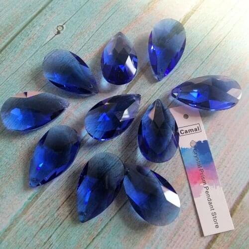 Camal 5Pcs Dark Blue 38mm Teardrop K9 CRYSTAL Beads DIY Chandelier Pendant Part Lamp Prisms Jewellery Hanging Decor Suncatcher