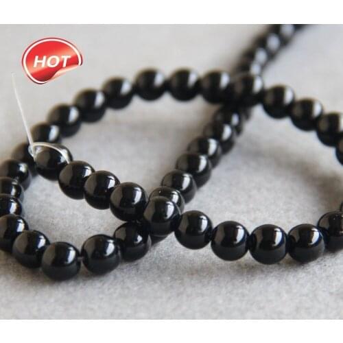 8mm Black Onyx Natural Loose Beads Round DIY Natural Stone Accessory Parts 15inch Hand Made Girl Jewelry Making Design Wholesale