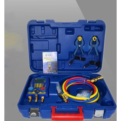 Digital display double table valve WK-6889 Add fluoride/Refrigerant charging digital meter Air conditioning liquid adding gauge