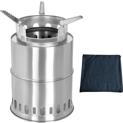 Stainless Steel Wood Stove Camping Barbecue Stove Winter Outdoor Camping Heating Supplies Camping Stove For Fishing Picnic