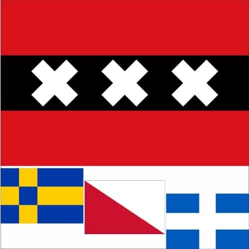 Netherlands Amsterdam City Flag 3X5FT 90x150CM 100D Polyester Zwolle Banner