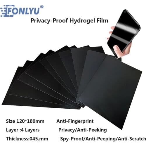FONLYU 50pc Anti Fingerprint Privacy Hydrogel Film Screen Protector Compatible For Film Cutting Machine F140 F150 F200