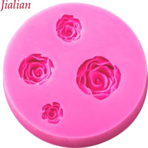 Flower Shape 3D fondant cake silicone mold food grade mastic confeitaria chocolate pastry candy Clay making decoration tool 0242