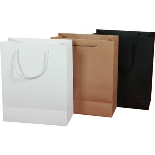 Hot sell Kraft Paper Gift Bag With Handle Wedding Birthday Party Gift Shopping Package Bags